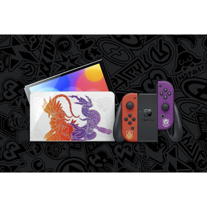 Switch Console, 64GB OLED Scarlet Violet + Red Purple Joy-Con